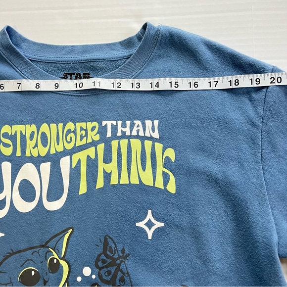 Disney Star Wars Grogu Stronger Than You Think Graphic Sweatshirt Blue Large - Picture 5 of 7
